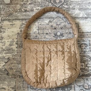 Quilted Tan Shoulder Bag